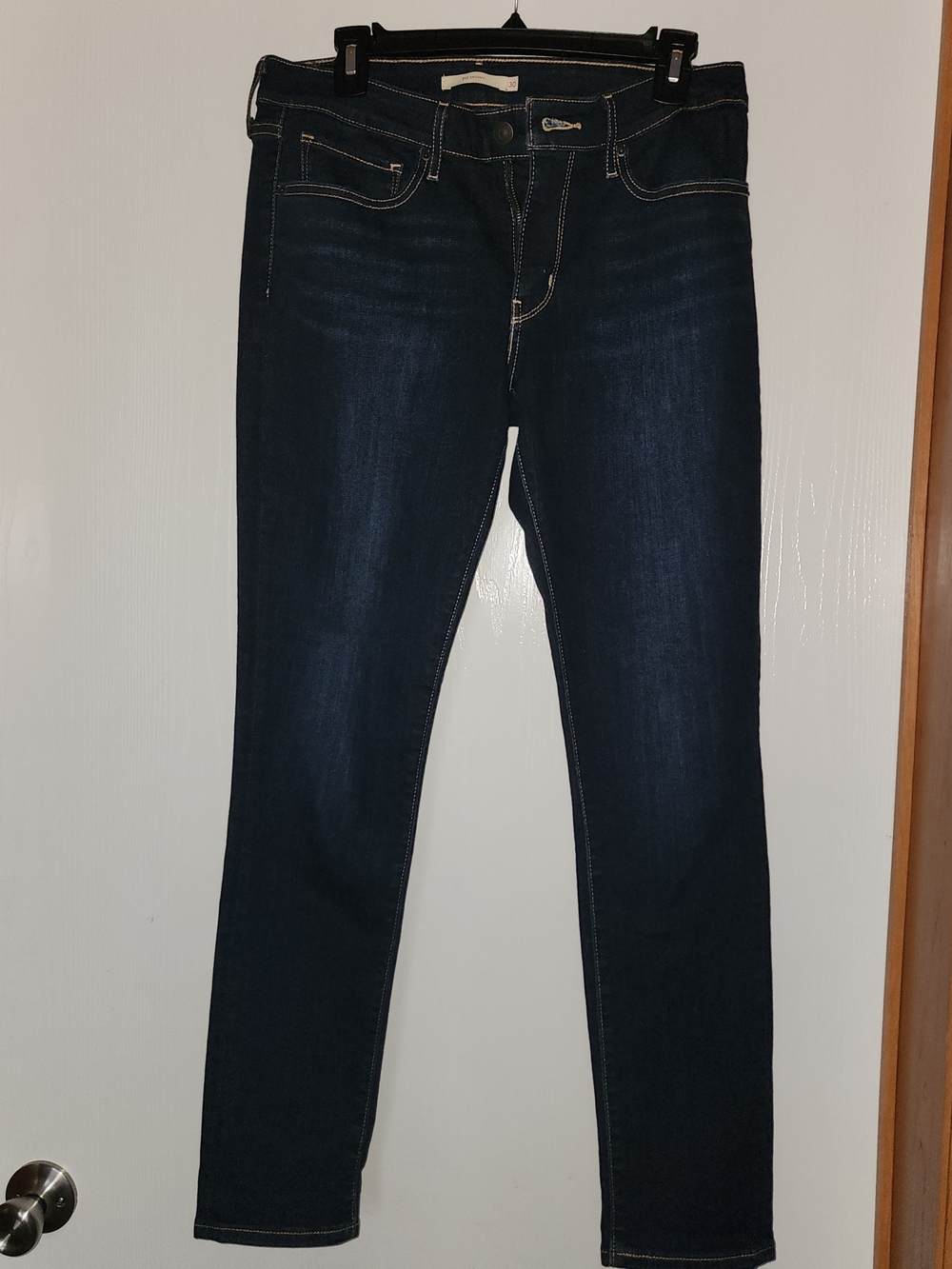 Levi's 711 Skinny Jeans - Dark Blue Stretch Size 30 Size 10